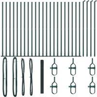 Berkfield Home Welded Wire Fence with 13 Flanged Posts Green 1.4x50 m Steel