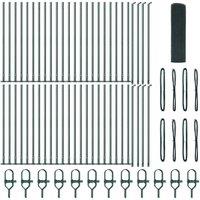 Berkfield Home Welded Wire Fence with 13 Flanged Posts Green 0.8x100 m Steel