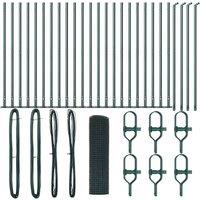 Berkfield Home Welded Wire Fence with 13 Flanged Posts Green 0.4x50 m Steel