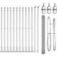 Berkfield Home Welded Wire Fence with 13 Flanged Posts 1.6x25 m Galvanised Steel in Silver