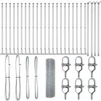 Berkfield Home Welded Wire Fence with 13 Flanged Posts 0.6x50 m Galvanised Steel in Silver