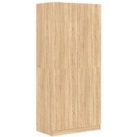Berkfield Home Wardrobe Sonoma Oak 90x52x200 cm Engineered Wood in Light Tan | Size: 90 x 52 x 200 cm