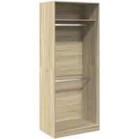 Berkfield Home Wardrobe Sonoma Oak 80x50x200 cm Engineered Wood in Light Brown | Size: 80 x 50 x 200 cm