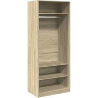 Berkfield Home Wardrobe Sonoma Oak 80x50x200 cm Engineered Wood in Light Oak | Size: 80 x 50 x 200 cm