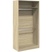 Berkfield Home Wardrobe Sonoma Oak 100x50x200 cm Engineered Wood in Light Tan | Size: 100 x 50 x 200 cm