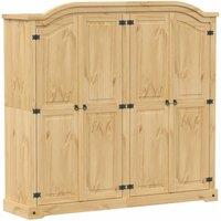 Berkfield Home Wardrobe Corona 194x52x186 cm Solid Wood Pine in Light Brown | Size: 194 x 52 x 186 cm