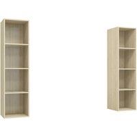 Berkfield Home Wall-mounted TV Cabinets 2 pcs Sonoma Oak Engineered Wood in Light Oak