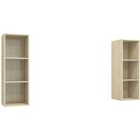 Berkfield Home Wall-mounted TV Cabinets 2 pcs Sonoma Oak Engineered Wood in Light Tan