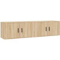 Berkfield Home Wall-mounted TV Cabinets 2 pcs Sonoma Oak 80x34.5x40 cm in Light Tan