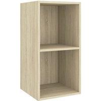 Berkfield Home Wall-mounted TV Cabinet Sonoma Oak 37x37x72 cm Engineered Wood in Light Tan | Size: 37 x 37 x 72 cm