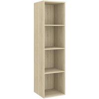 Berkfield Home Wall-mounted TV Cabinet Sonoma Oak 37x37x142.5 cm Engineered Wood in Light Tan