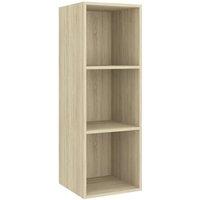 Berkfield Home Wall-mounted TV Cabinet Sonoma Oak 37x37x107 cm Engineered Wood in Light Brown | Size: 37 x 37 x 107 cm