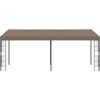 Berkfield Home Wall-mounted Gazebo 6x3 m Taupe Fabric