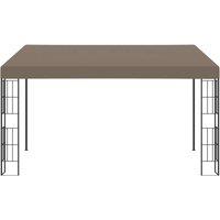Berkfield Home Wall-mounted Gazebo 4x3 m Taupe Fabric