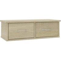 Berkfield Home Wall-mounted Drawer Shelf Sonoma Oak 60x26x18.5 cm Engineered Wood in Light Tan