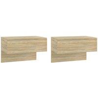 Berkfield Home Wall-mounted Bedside Cabinets 2 pcs Sonoma Oak in Light Brown