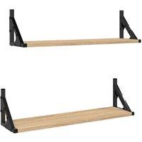 Berkfield Home Wall Shelves 2 pcs Sonoma Oak 60x15x15.5 cm in Light Brown