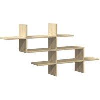 Berkfield Home Wall Shelf Sonoma Oak 124.5x18x60.5 cm Engineered Wood in Light Tan