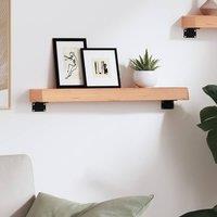 Berkfield Home Wall Shelf Light Brown 60x10x6 cm Treated Solid Wood Oak | Size: 60 x 10 x 6 cm