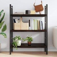 Berkfield Home Wall Shelf Dark Grey 100x60x(2-6) cm Treated Solid Wood Oak