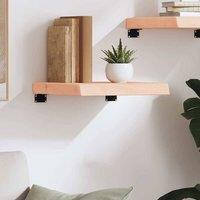 Berkfield Home Wall Shelf 40x40x(2-6) cm Untreated Solid Wood Oak in Light Tan