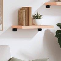 Berkfield Home Wall Shelf 40x20x4 cm Untreated Solid Wood Oak in Light Brown | Size: 40 x 20 x 4 cm