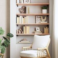 Berkfield Home Wall Shelf 100x30x(2-4) cm Untreated Solid Wood Oak in Light Tan