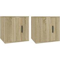 Berkfield Home Wall Mounted TV Cabinets 2 pcs Sonoma Oak 40x34.5x40 cm in Light Brown