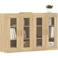 Berkfield Home Wall Mounted Cabinets 2 pcs Sonoma Oak Engineered Wood in Light Brown