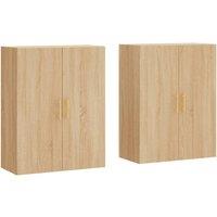 Berkfield Home Wall Mounted Cabinets 2 pcs Sonoma Oak 69.5x34x90 cm in Light Tan