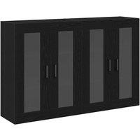 Berkfield Home Wall Mounted Cabinets 2 pcs Black Oak 69, 5x34x90 cm Engineered Wood | Size: 5 x 34 x 90 cm