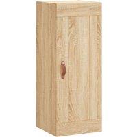 Berkfield Home Wall Mounted Cabinet Sonoma Oak 34.5x34x90 cm Engineered Wood in Light Tan