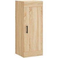 Berkfield Home Wall Mounted Cabinet Sonoma Oak 34.5x34x90 cm Engineered Wood in Light Brown