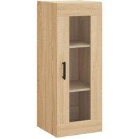 Berkfield Home Wall Mounted Cabinet Sonoma Oak 34.5x34x90 cm in Light Brown