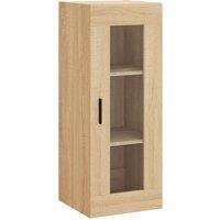 Berkfield Home Wall Mounted Cabinet Sonoma Oak 34.5x34x90 cm in Light Tan