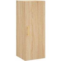 Berkfield Home Wall Mounted Cabinet Sonoma Oak 34.5x34x90 cm in Light Brown