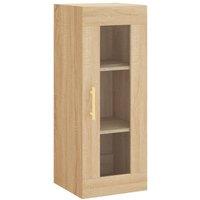 Berkfield Home Wall Mounted Cabinet Sonoma Oak 34.5x34x90 cm in Light Brown