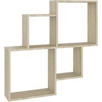 Berkfield Home Wall Cube Shelf Sonoma Oak 80x15x78.5 cm Engineered Wood in Light Oak