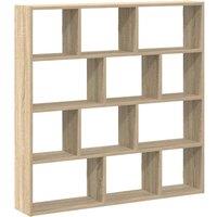Berkfield Home Wall Cube Shelf 12 Compartments Sonoma Oak Engineered Wood in Light Oak