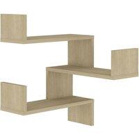 Berkfield Home Wall Corner Shelf Sonoma Oak 40x40x50 cm Engineered Wood in Light Tan | Size: 40 x 40 x 50 cm