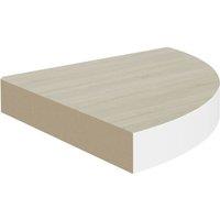 Berkfield Home Wall Corner Shelf Oak & White 25x25x3.8 cm MDF