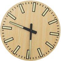 Berkfield Home Wall Clock with Luminous Scales & Pointers Yellow 30 cm in Natural