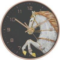 Berkfield Home Wall Clock Gold & White 29.5 cm Polystyrene & Glass in Rose Gold