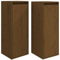 Berkfield Home Wall Cabinets 2 pcs Honey Brown 30x30x80 cm Solid Wood Pine | Size: 30 x 30 x 80 cm