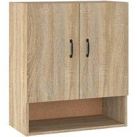 Berkfield Home Wall Cabinet Sonoma Oak 60x31x70 cm Engineered Wood in Light Oak | Size: 60 x 31 x 70 cm