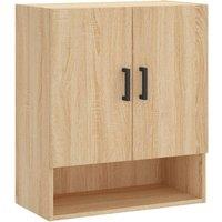 Berkfield Home Wall Cabinet Sonoma Oak 60x31x70 cm Engineered Wood in Light Oak | Size: 60 x 31 x 70 cm