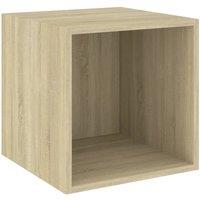 Berkfield Home Wall Cabinet Sonoma Oak 37x37x37 cm Engineered Wood in Light Oak | Size: 37 x 37 x 37 cm