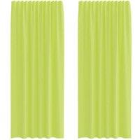 Berkfield Home Voile Curtains with Rod Pockets 2 pcs Apple Green in Bright Green
