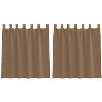 Berkfield Home Voile Curtains with Loops 2 pcs Light Brown 140x140 cm