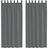 Berkfield Home Voile Curtains with Loops 2 pcs Dark Grey 140x245 cm
